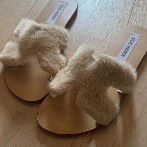 Steve Madden Women's Tan Furry Sandals